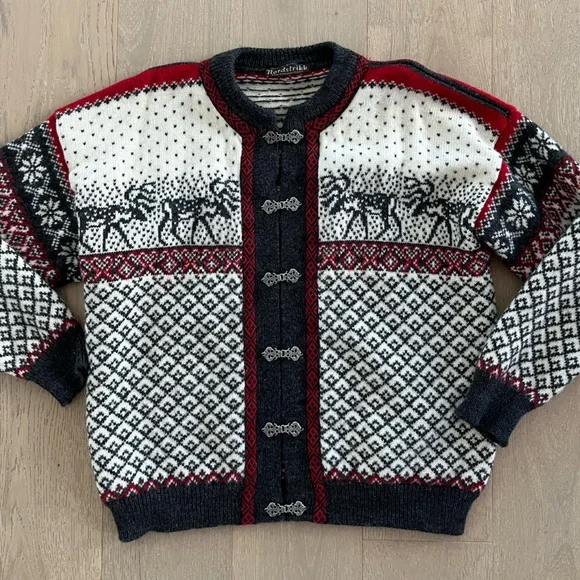 Nordstrikk Women’s Vintage Norway Reindeer Cardigan 100% Wool XXL - Picture 1 of 9
